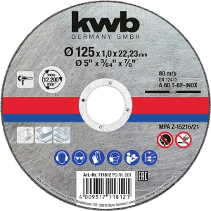 Rezne ploče za obradu nehrđajućeg čelika i čelika kwb  711812 rezna ploča ravna 125 mm 1 St. čelik slika