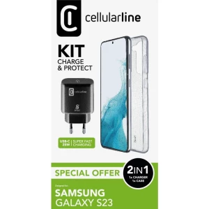 Cellularline  stražnji poklopac za mobilni telefon Samsung Galaxy S23 prozirna, crna slika