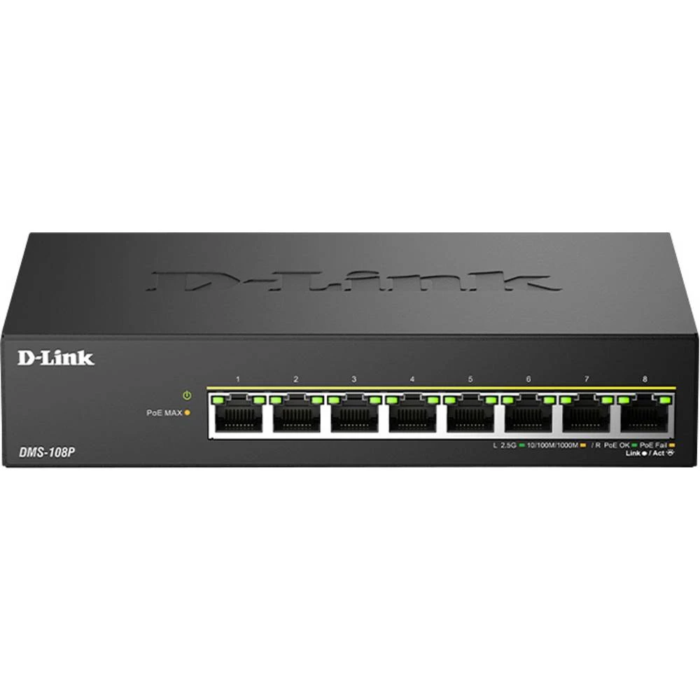 D-Link DMS-108P/E mrežni preklopnik RJ45 PoE funkcija slika