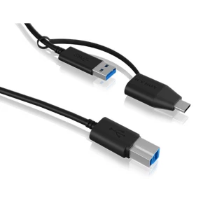 ICY BOX USB kabel USB 3.2 gen. 1 (USB 3.0) USB-B utikač, USB-A utičnica, USB-C™ utikač 100 cm crna  60858 slika