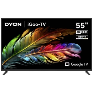 Dyon iGoo-TV 55U LED-TV 139 cm 55 palac Energetska učinkovitost 2021 F (A - G) ci+, dvb-c, dvb-s2, DVB-T2, WLAN, UHD, Smart TV crna slika