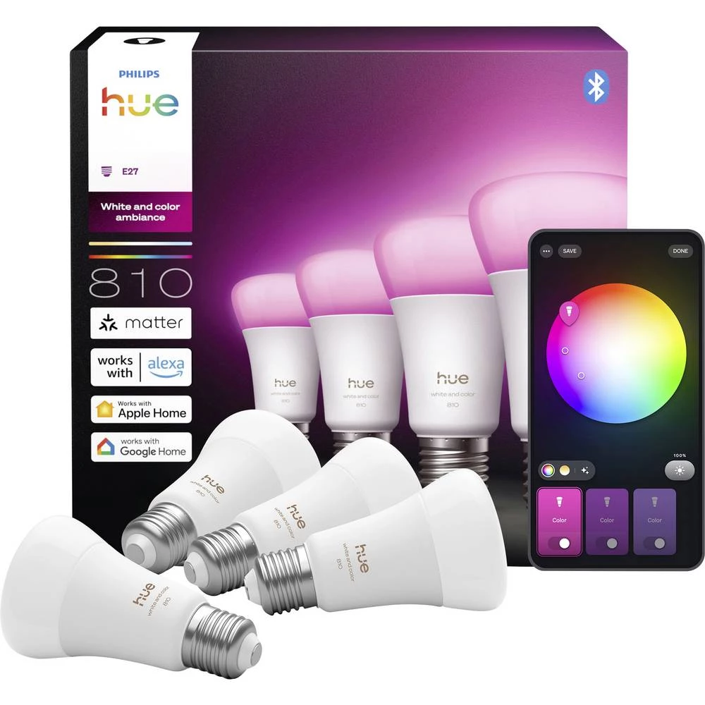 Philips LED žarulja 929003853407 Energetska učinkovitost 2021: D (A - G) Hue White & Col. Amb. E27 slika
