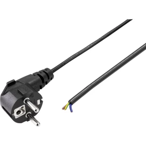 Kabel za napajanje, PG sigurnosni utikač/otvoreni kraj, 1,5 m, crni Sygonix SY-5044220 struja priključni kabel  crna 1.50 m slika