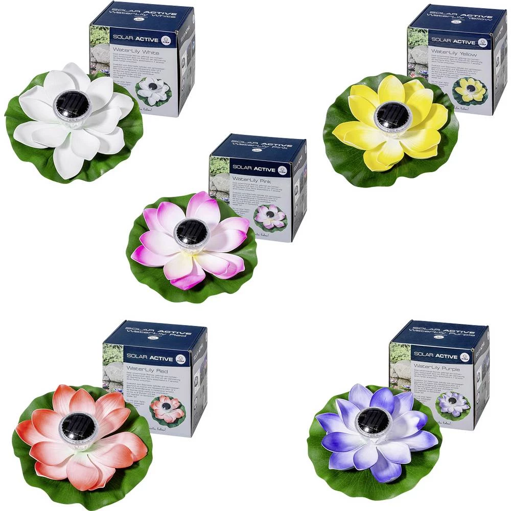 FIAP 3206-6 SOLAR ACTIVE WaterLily 5er SET solarno dekorativno svjetlo 5-dijelni komplet LED LED fiksno ugrađena bijela, slika