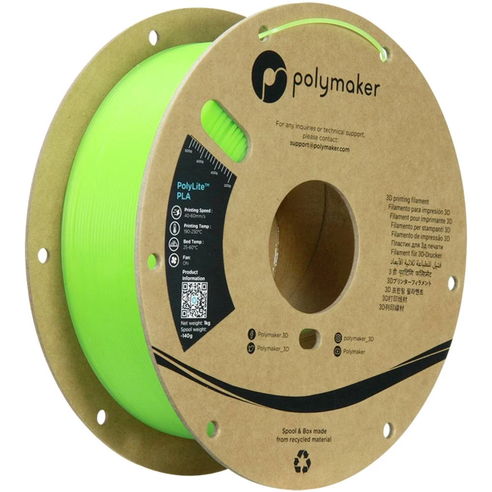 Polymaker PA02091 Luminous 3D pisač filament PLA naknadno svjetleći 1.75 mm 1000 g jarko-zelena PolyLite™ 1 St. slika