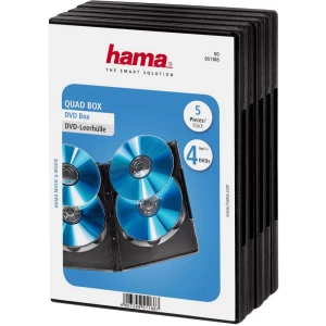 Hama 4-struki DVD kutija 4 CD-ja/DVD-ja/Blu-rayeva Polipropilen Crna 5 ST (Š x V x d) 134 x 189 x 14 mm 00051186 slika