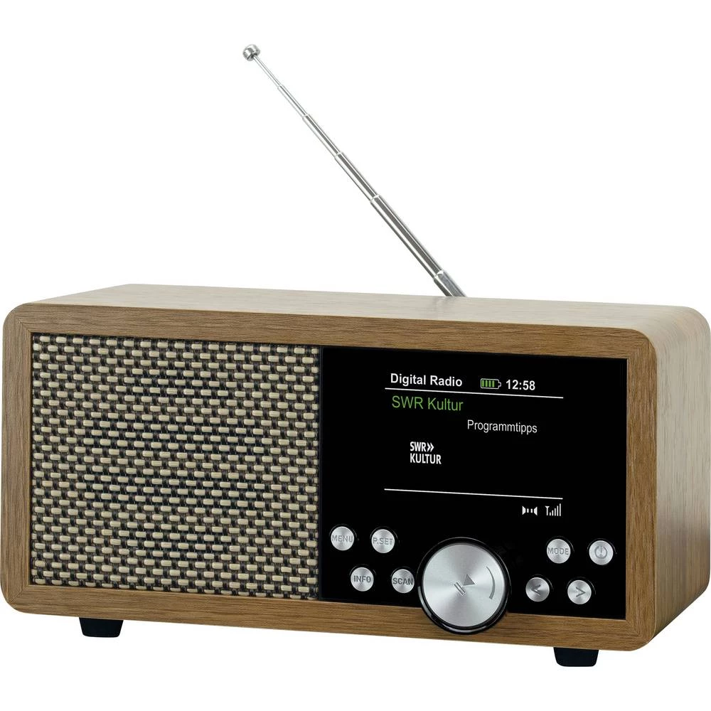 Dynavox svjetski prijemnik DAB+ (1012), FM, DAB (1013) DAB+, Bluetooth®, SD, USB smeđa boja slika