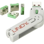 Lindy brava USB priključka (4 komada) s ključem: ZELENI USB-portblocker zelena  LINDY USB-Lock + Key