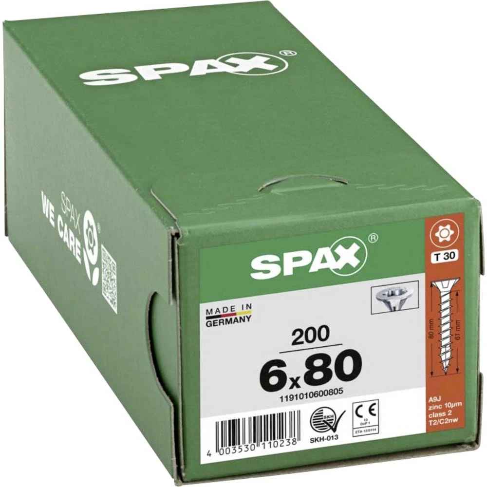 SPAX 1191010600805 R 88091 Senkkopf/T-STAR vijak za drvo 6 mm 80 mm T-STAR plus čelik WIROX 200 kom. slika