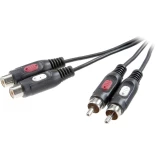 SpeaKa Professional-činč audio produžni kabel [2x činč utikač - 2x činč-utičnica] 5 m crn