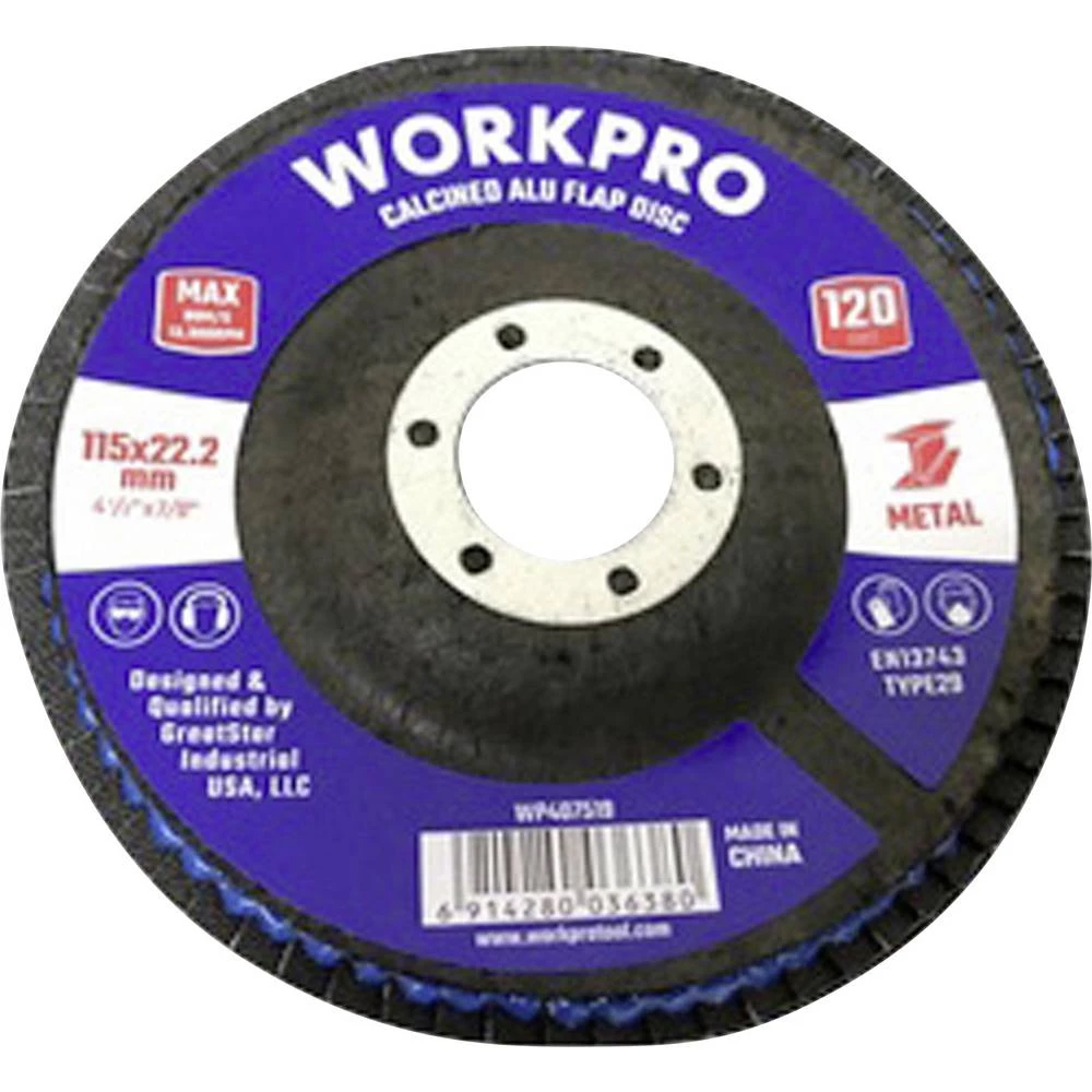 WorkPro WP407519 lamelna brusna ploča promjer 115 mm 10 kom. slika