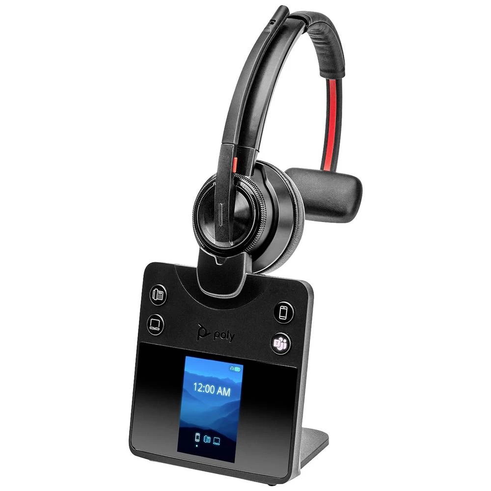 HP Poly Savi 8410 Office računalo On Ear Headset DECT, Bluetooth® mono crna poništavanje buke kontrola glasnoće, utišav slika