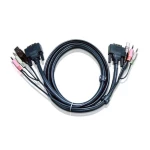 KVM Priključni kabel [1x Muški konektor DVI, 18 + 5 polova, Muški konektor USB 2.0 tipa A, 3,5 mm banana utikač, 3,5 mm banana u