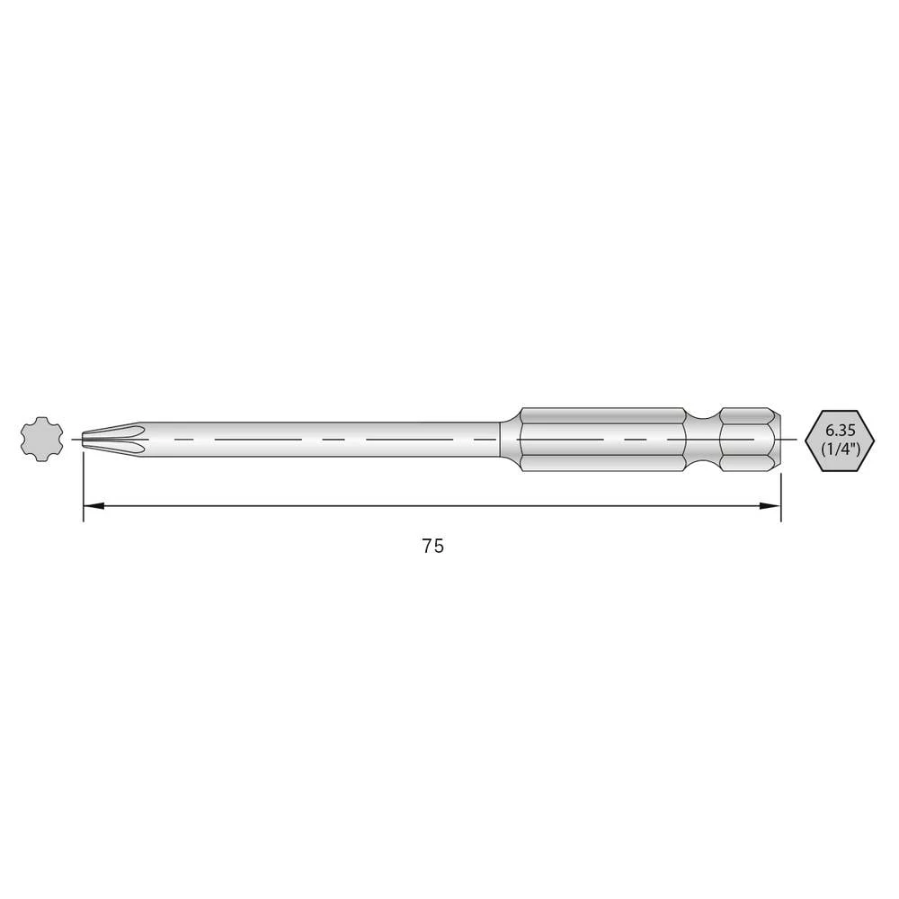 Bernstein Tools for Electronics 6-IP15-75 Torx bit HRC čelik visoko legirani E 6.3 6 kom. slika