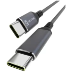 Smrter USB-C kabel USB 2.0 USB-C® utikač, USB-C® utikač 2 m antracitna boja s otg funkcijom, okrugli, oplaštenje od teks