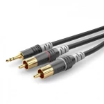 Hicon HBA-3SC2-0150 utičnica / Cinch audio priključni kabel [2x muški cinch konektor - 1x 3,5 mm banana utikač] 1.50 m crna