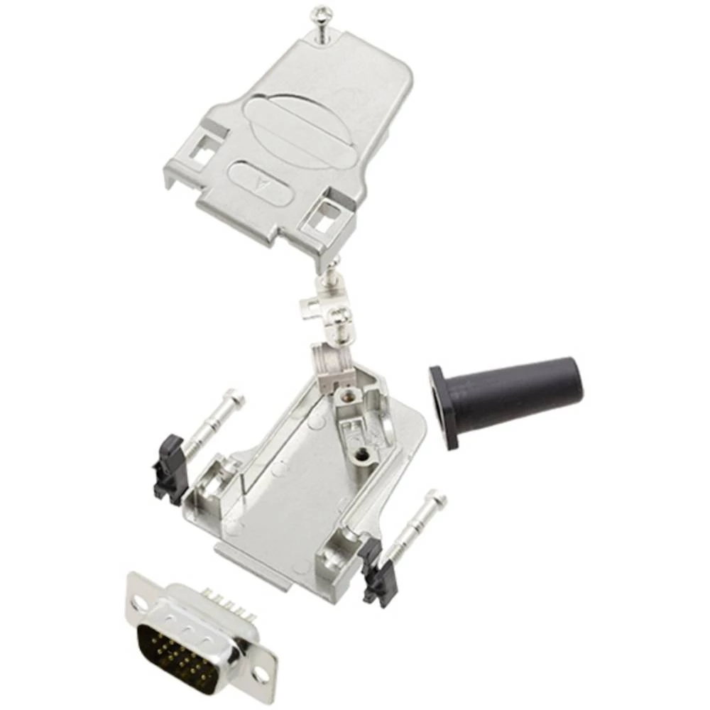 Komplet D-SUB pinskih konektora 45 ° Broj polova: 15 Lemni kup TRU COMPONENTS TCD45ZF09HDP15K 1 ST slika