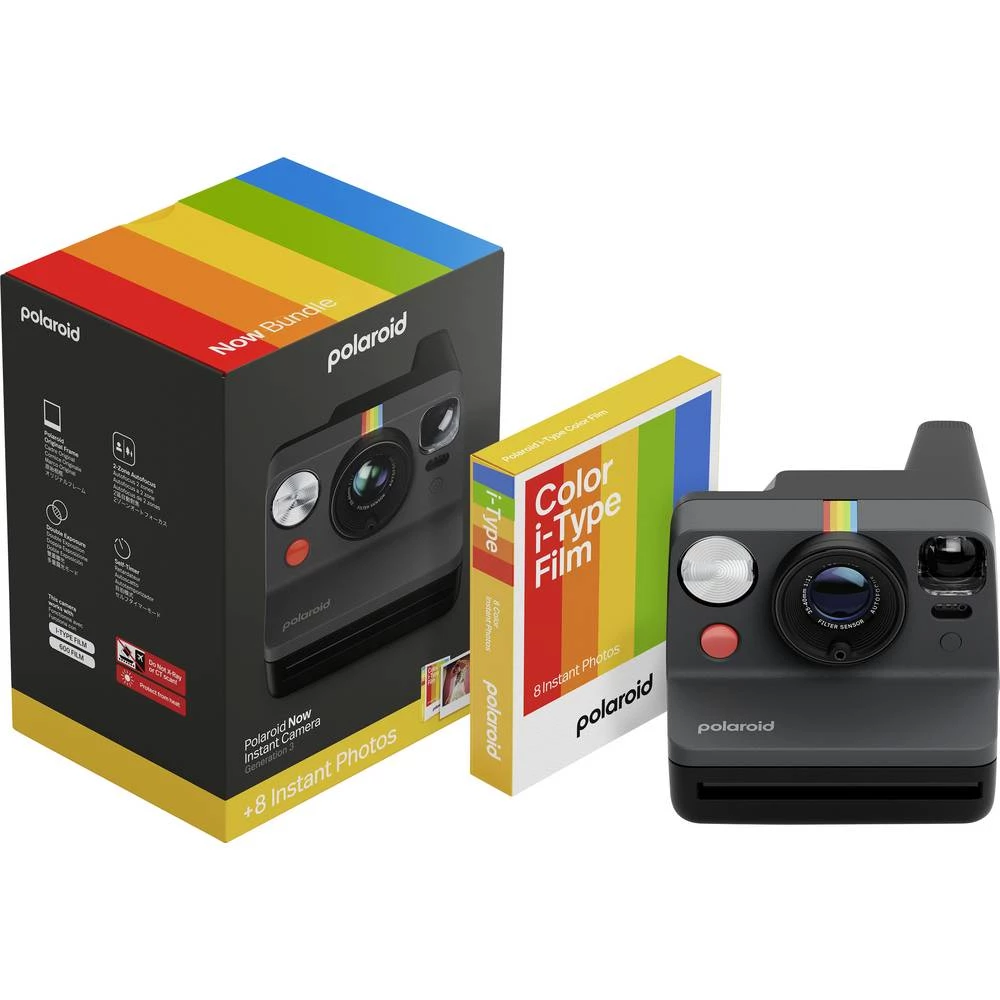 Polaroid Everything Box Now Gen3 Black instant kamera crna s ugrađenom bljeskalicom slika