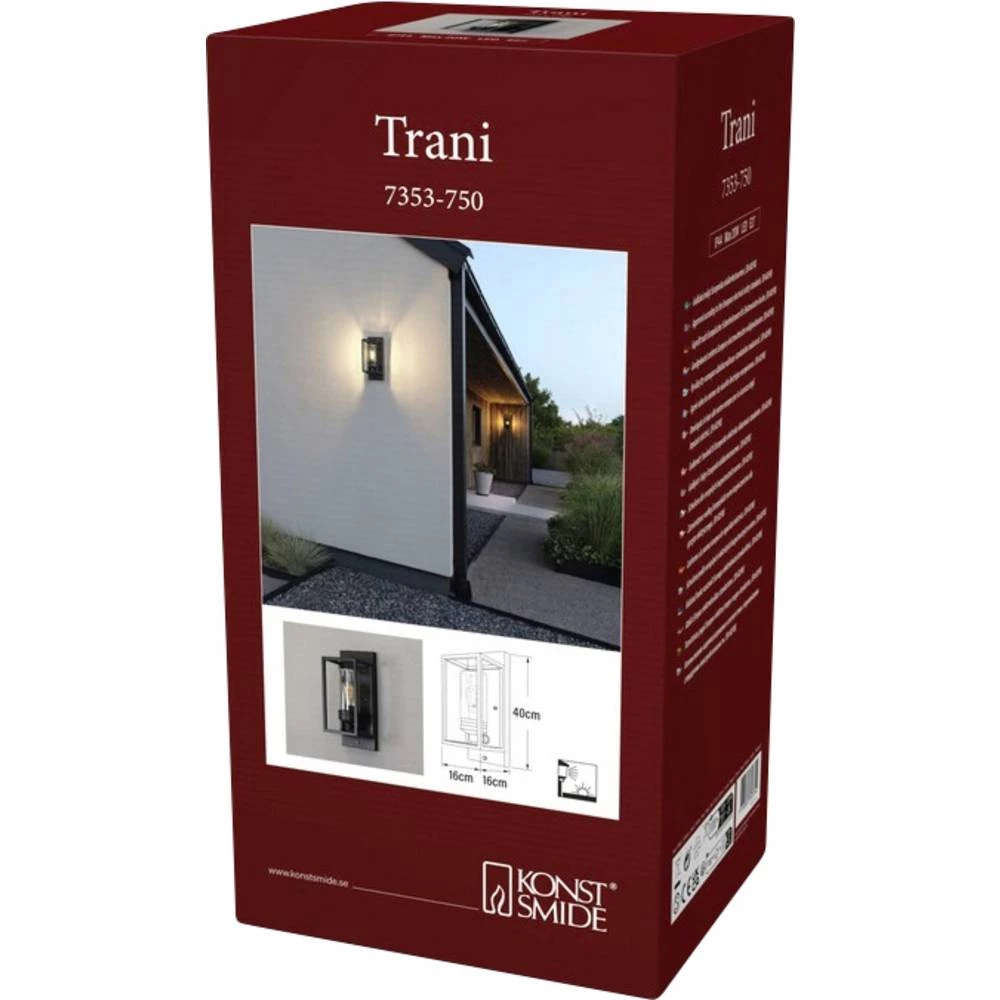 Konstsmide Trani 7353-750 vanjsko zidno svjetlo E27 20 W crna slika