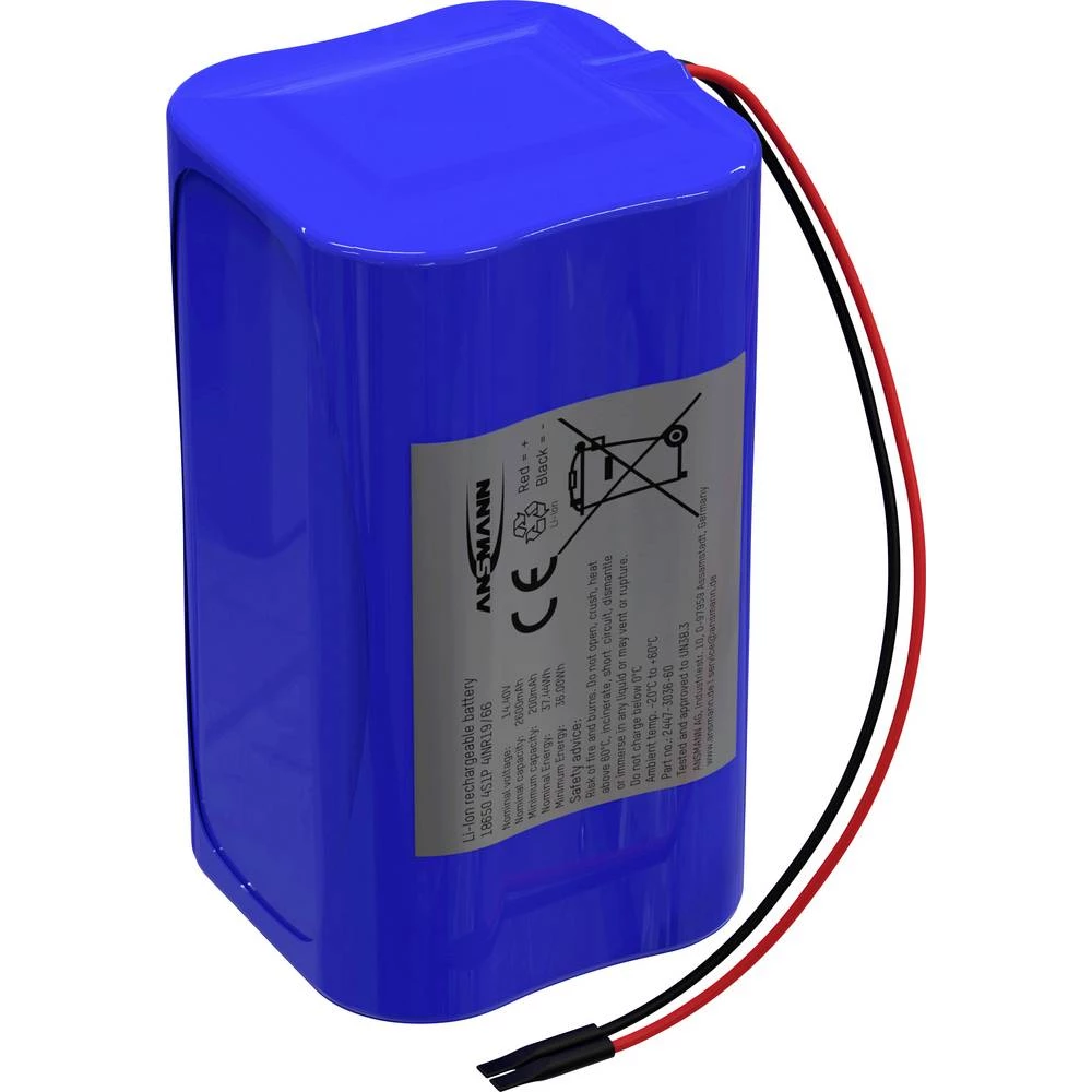 Ansmann 4S1P Akkupack 4x 18650 Kabel Li-Ion 14.4V 2600mAh Block aku-pack 4x Li-Ion 14.4 V 2600 mAh slika