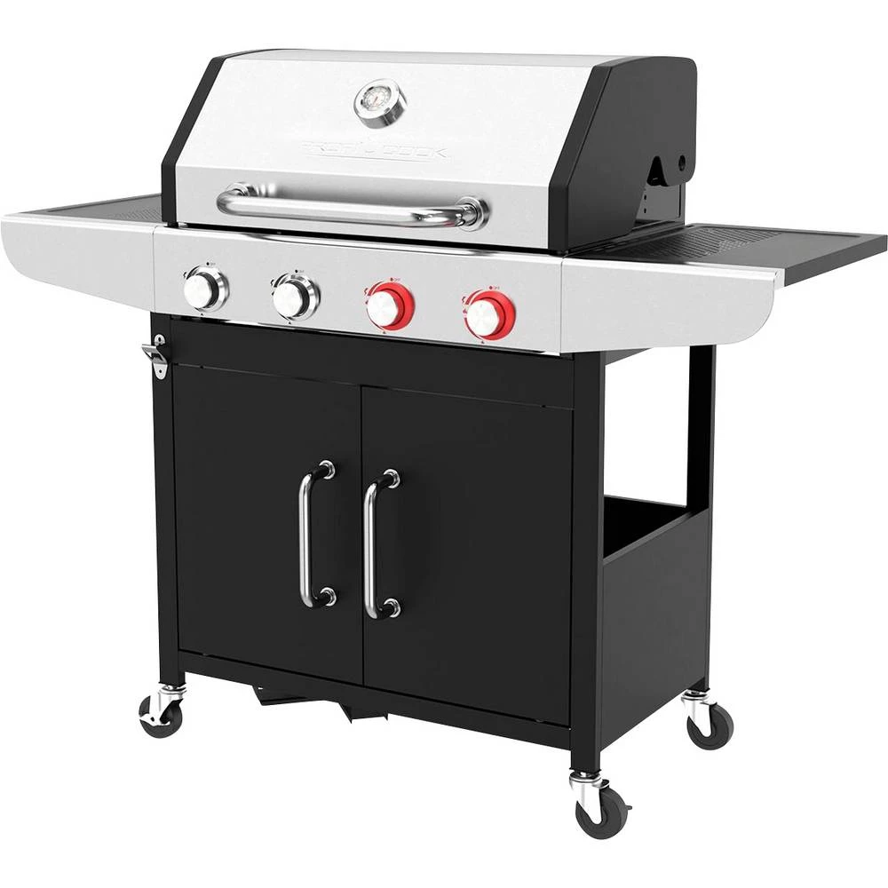 Profi Cook PC-GG 1311 plinski plinski roštilj 4 plamenika, termometar u poklopcu crna, plemeniti čelik slika