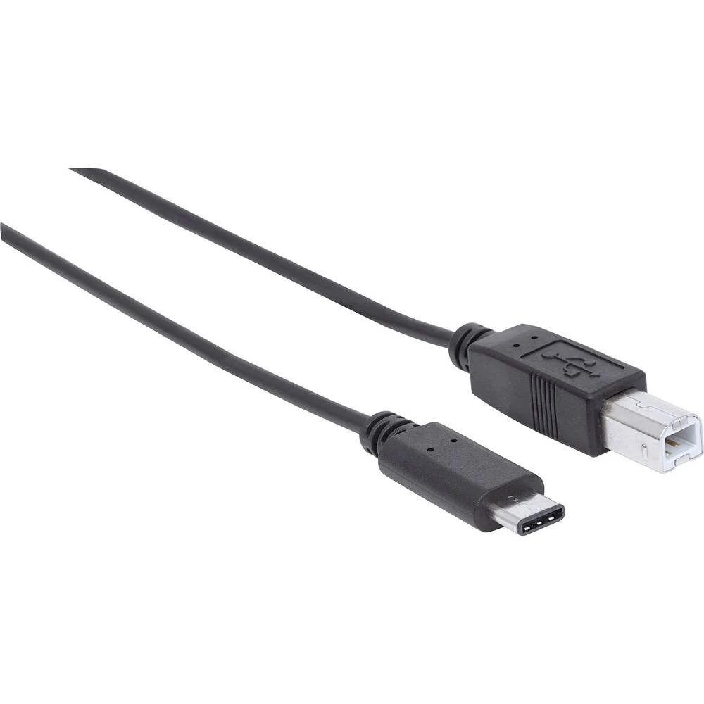 Manhattan USB kabel USB 2.0 USB-B utikač, USB-C™ utikač 2.00 m crna slika