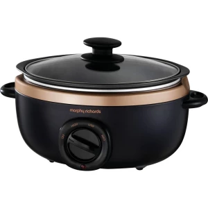 Morphy Richards Sear&Stew 3.5L slow cooker crna, ružičasto-zlatna (roségold) slika