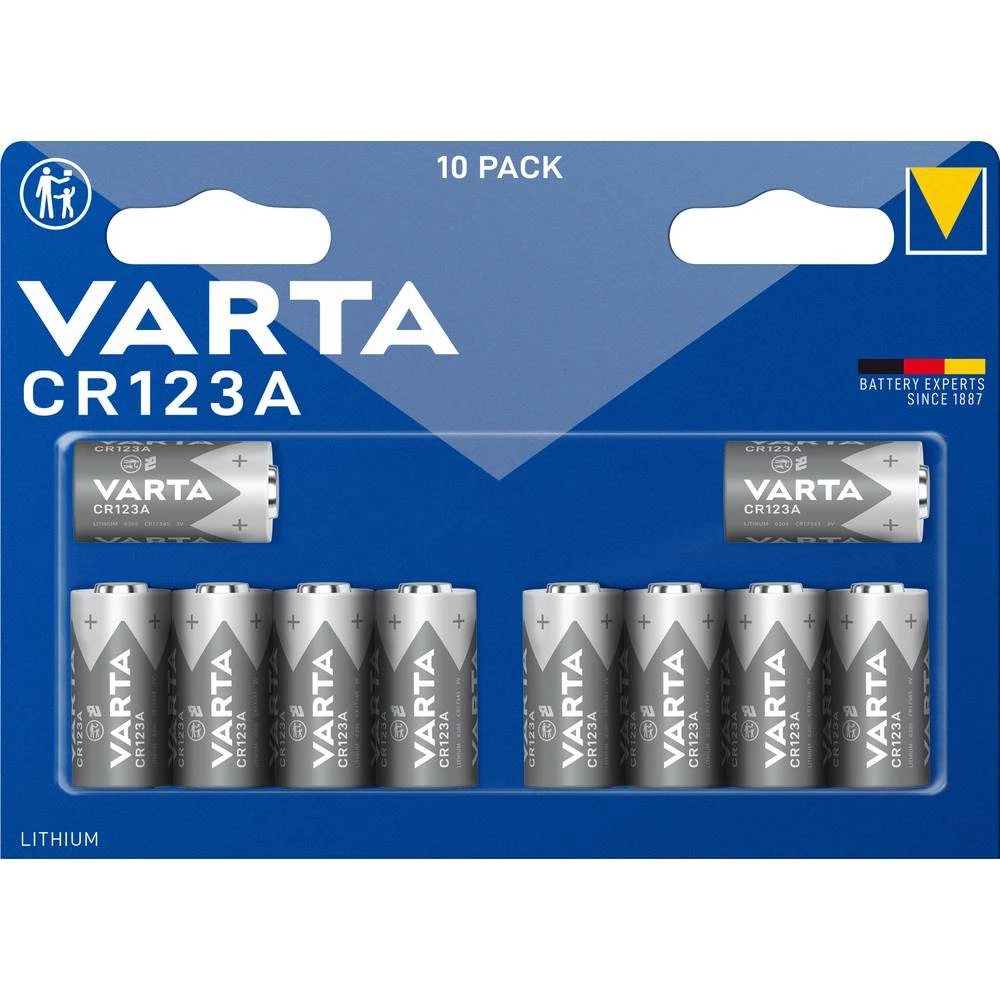 Varta LITHIUM Cylindr. CR123A Bli10 fotobaterije CR-123A litijev 1430 mAh 3 V 10 St. slika