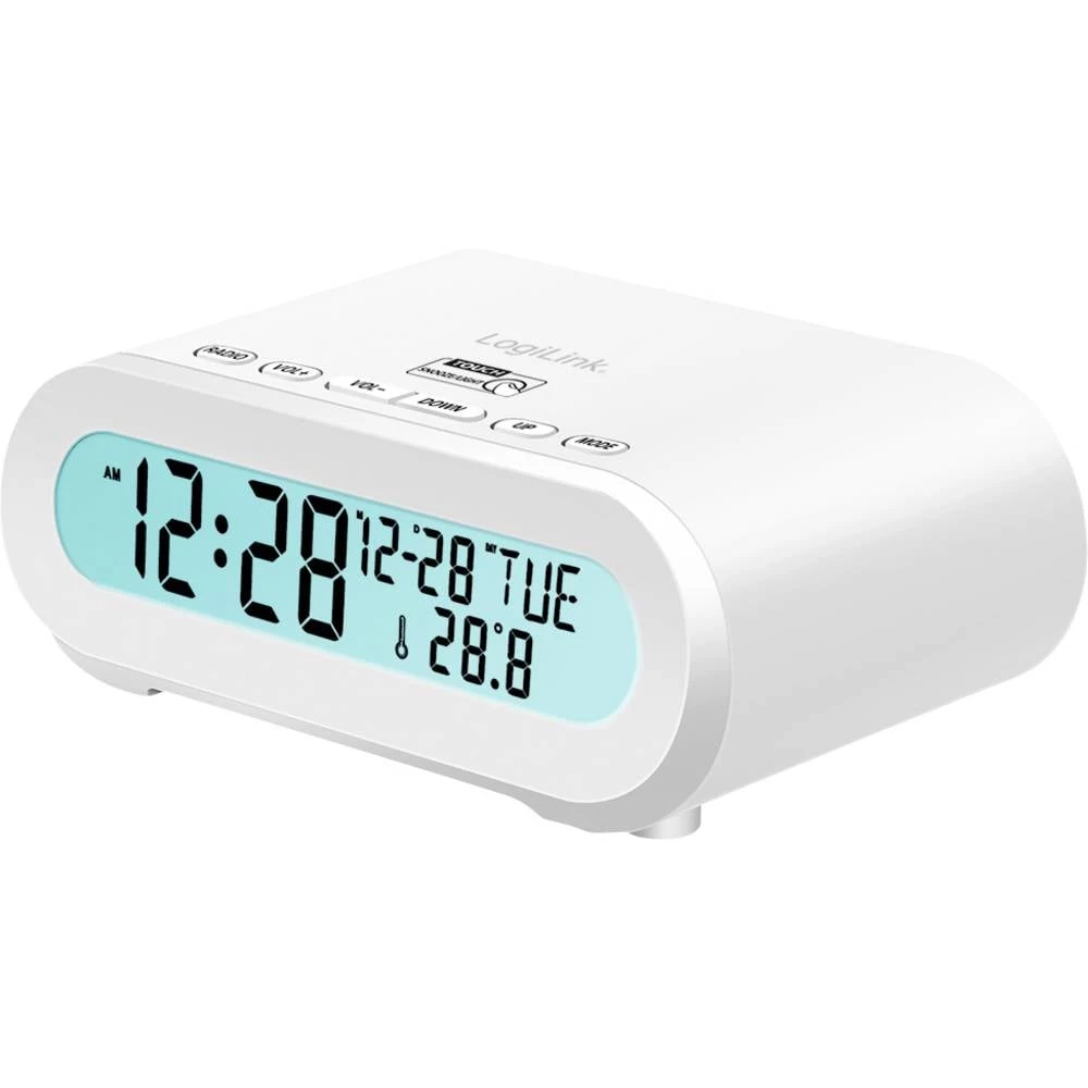 LogiLink SC0121W radio sat FM USB osjetljive tipke, funkcija alarma bijela slika