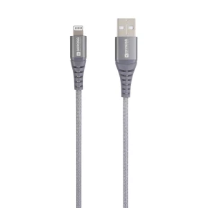 Skross USB kabel USB 2.0 USB-A utikač 1.20 m siva okrugli, fleksibilan, oplaštenje od tekstila SKCA0011A-MFI120CN slika