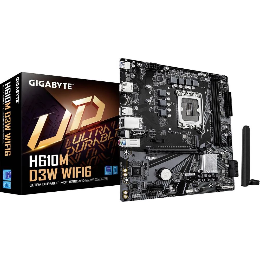 Gigabyte H610M D3W matična ploča Baza Intel® 1700 Faktor oblika (detalji) Micro-ATX Set čipova matične ploče Intel® H610 slika