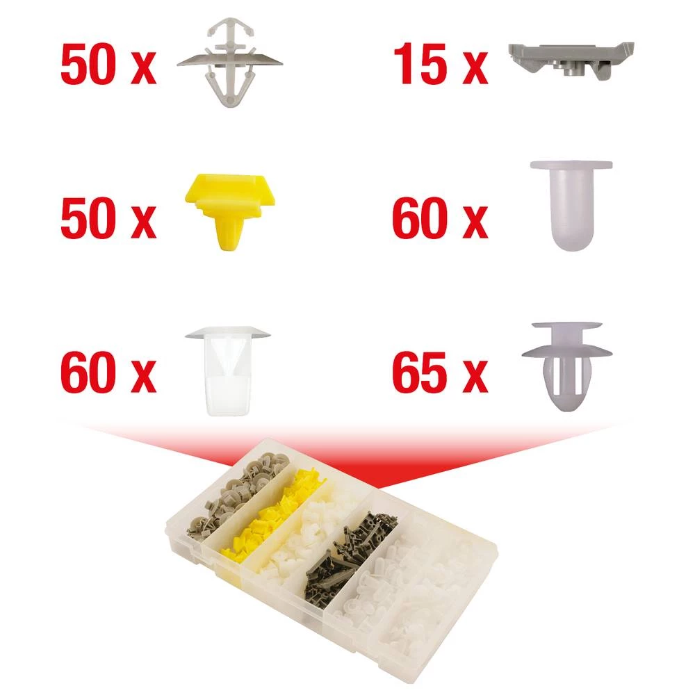 KS Tools 420.0750 Set kopči za Renault, 300 kom slika