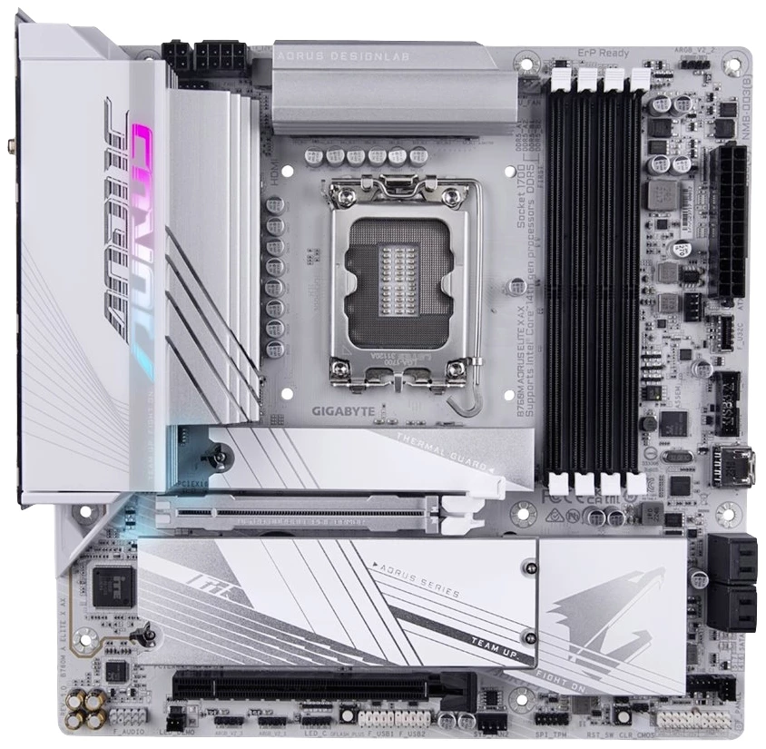 Gigabyte AORUS B760M A ELITE X AX matična ploča Baza Intel® 1700 Faktor oblika (detalji) Micro-ATX Set čipova matične pl slika