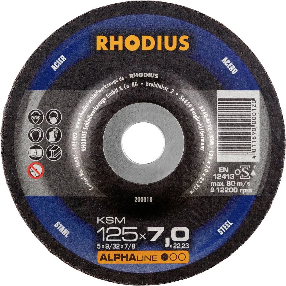 Rhodius 200018 brusna ploča promjer 125 mm Promjer bušotine 22.23 mm čelik 1 St. slika