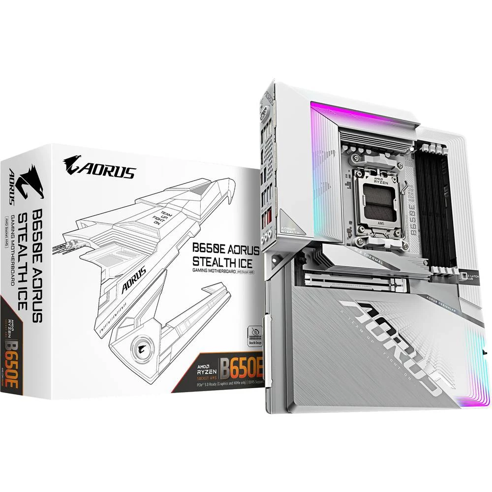 Gigabyte B650E A STEALTH ICE matična ploča Faktor oblika (detalji) ATX Set čipova matične ploče AMD® B650 slika