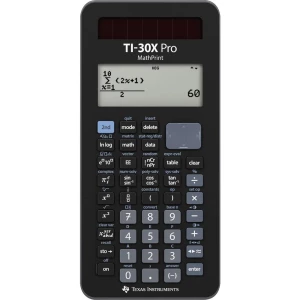 Školski kalkulator Texas Instruments TI-30X Pro MathPrint Crna Zaslon (broj mjesta): 16 baterijski pogon, solarno napajanje slika