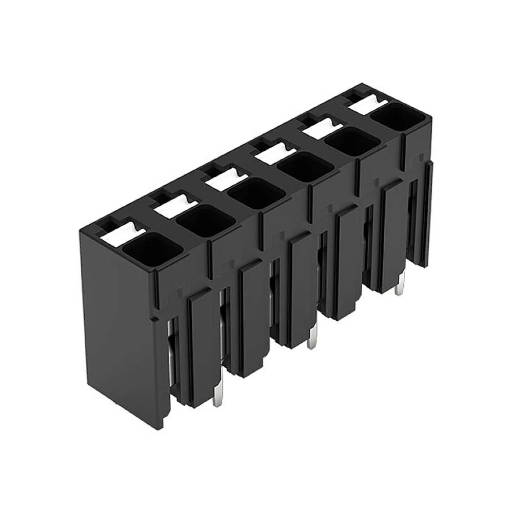 THR PCB terminal, potiskivači, 1,5 mm², korak 5 mm, 6 stup, ugurati CAGE CLAMP®, duljina lemne igle 1,5 mm, 1,50 mm², crno WAGO 2086-3126/300-000 stezaljka za tiskane ploče 1.50 mm² Broj polova (br... slika
