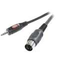 SpeaKa Professional-DIN/JACK audio priključni kabel [1x diodni utikač 5-polni (DIN) - 1x JACK utikač 3.5 mm] 1.50 m crn slika