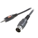 SpeaKa Professional-DIN/JACK audio priključni kabel [1x diodni utikač 5-polni (DIN) - 1x JACK utikač 3.5 mm] 1.50 m crn