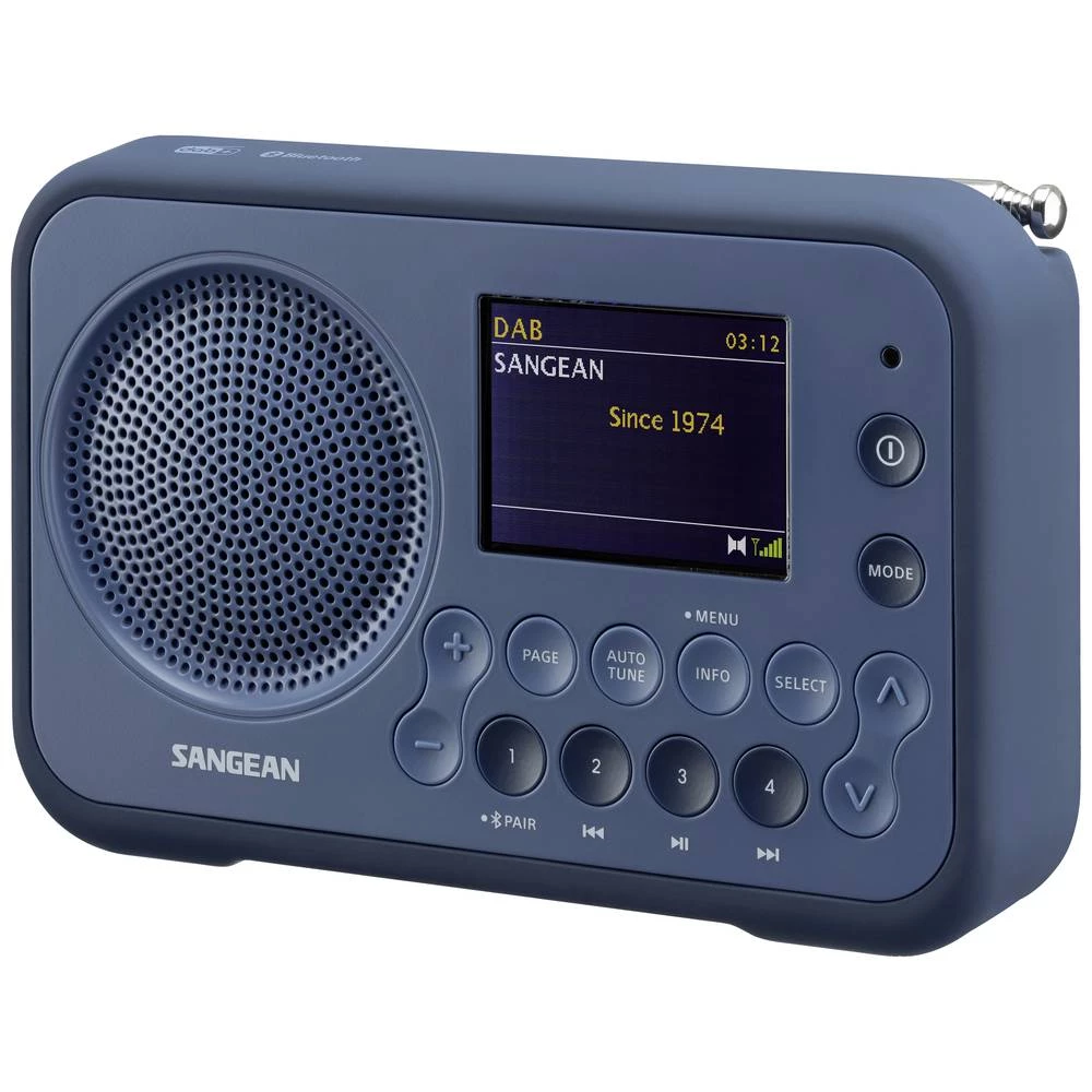 Sangean DPR-76BT džepni radio DAB+ (1012), UKW (1014) AUX, Bluetooth®  zaključavanje tipki tamnoplava slika