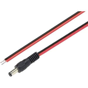 TRU COMPONENTS TC-9556664 niskonaponski priključni kabel niskonaponski adapter - slobodan kraj 5.5 mm 2.1 mm   2.00 m 1 St. slika
