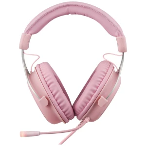 Stereo gaming slušalice s iznimno velikim pogonskim jedinicama zvučnika i LED osvjetljenjem, ružičaste DELTACO GAMING PH85 igre Over Ear Headset žičani stereo ružičasta, ružičasta  utišavanje mikrofona slika