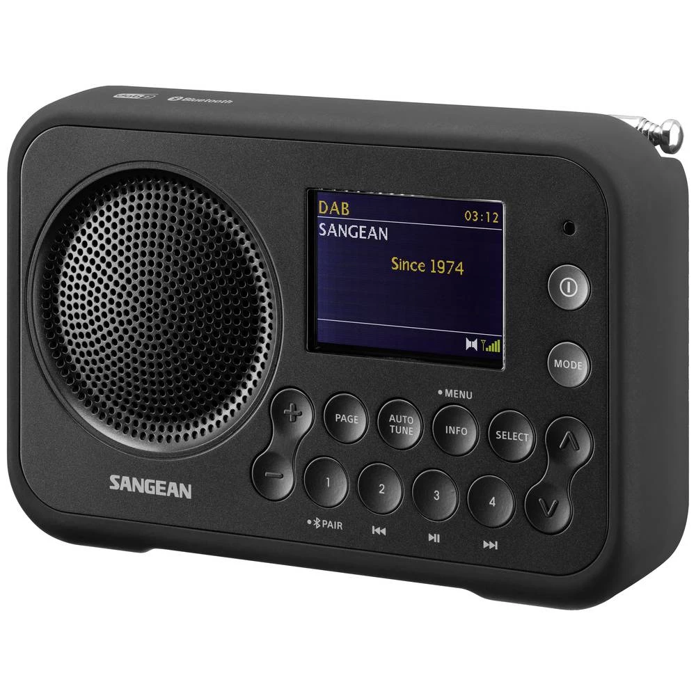 Sangean DPR-76BT džepni radio DAB+ (1012), UKW (1014) AUX, Bluetooth®  zaključavanje tipki siva slika