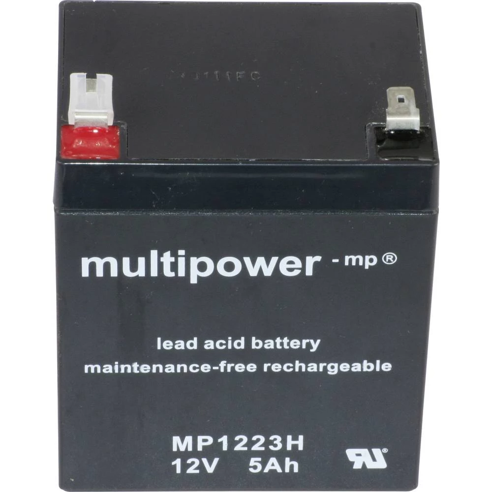 multipower MP1223H 137313 olovni akumulator 12 V 5 Ah olovno-koprenasti (Š x V x D) 90 x 108 x 70 mm plosnati priključak slika