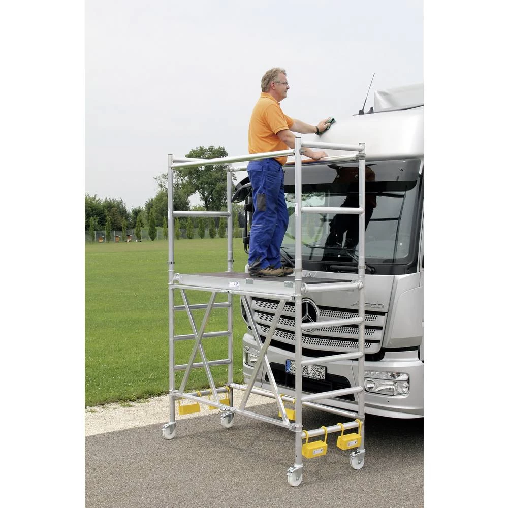 MUNK Günzburger Steigtechnik 115601 aluminij skela sklopiva, mobilna Radna visina (maks.): 3.6 m srebrna 50 kg slika