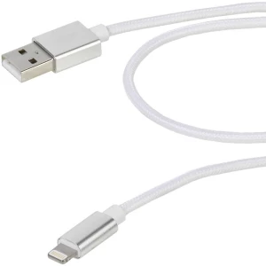 Vivanco USB 2.0 Priključni kabel [1x Muški konektor USB - 1x Muški konektor Apple Dock Lightning] 1.5 m Bijela Oplaštenje od tek slika