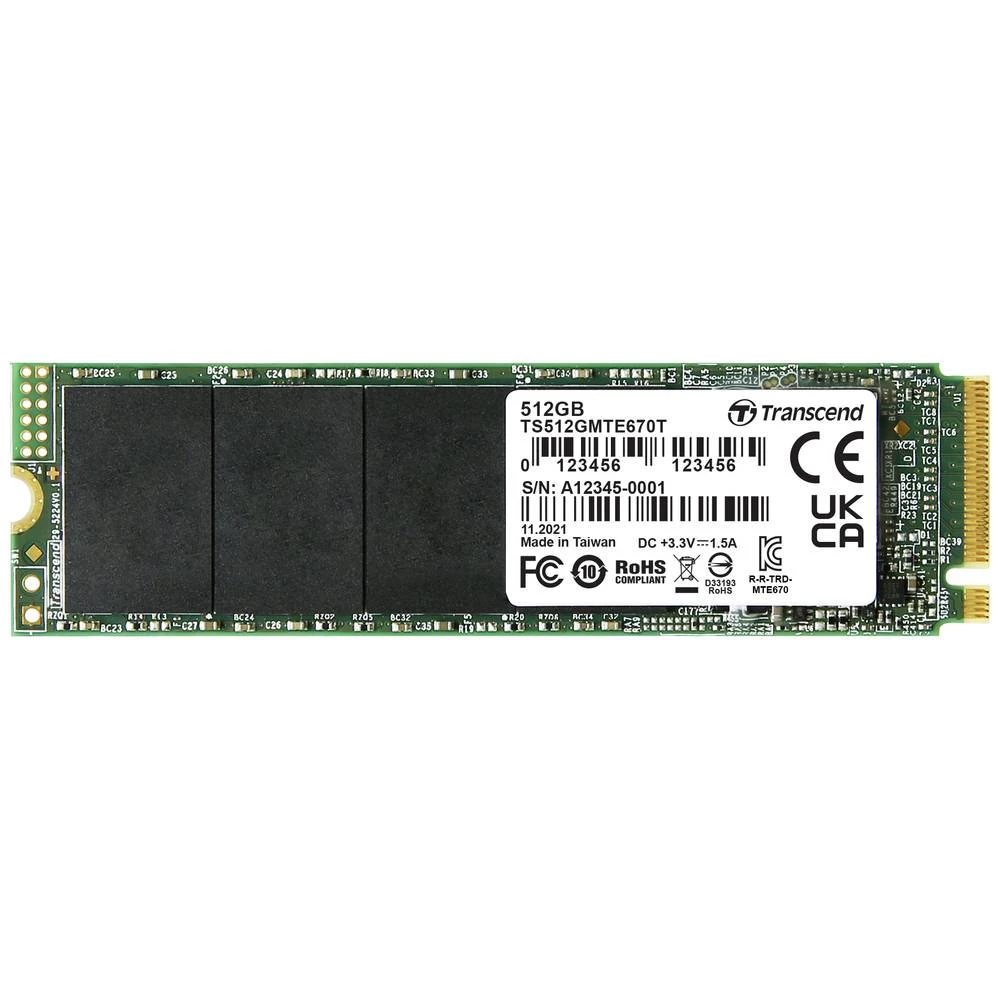 Transcend MTE670T 512 GB unutarnji M.2 PCIe NVMe SSD 2280 PCIe nvme 3.0 x4 industrijsko TS512GMTE670T slika