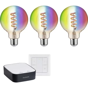 Početni set po atraktivnoj cijeni Smart Home Zigbee 3.0 LED žarulja s žarnom niti G95 RGBW + pristupnik + prekidač 5193 Paulmann Home početni komplet rasvjete E27 Energetska učinkovitost 2021: G (... slika