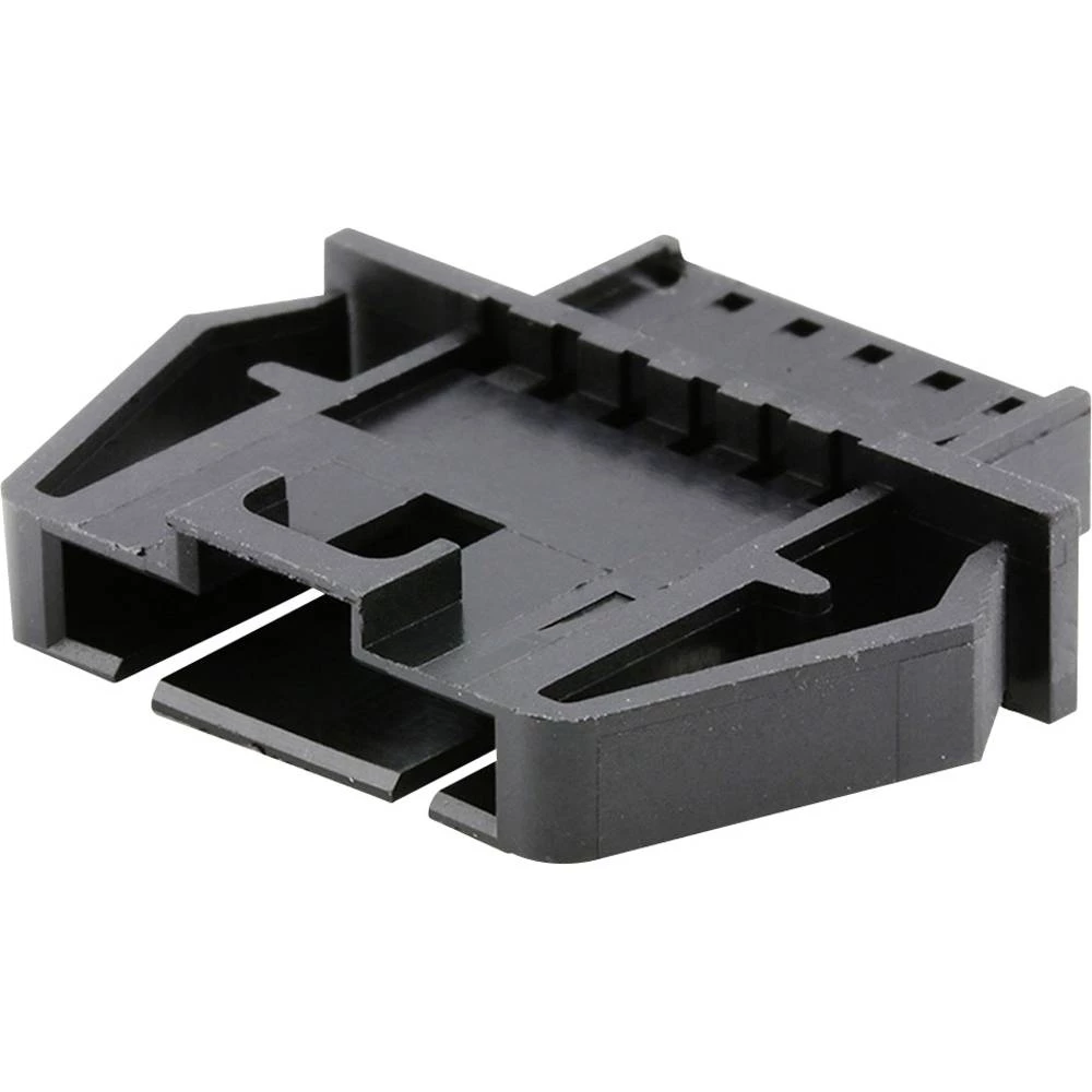 Molex 701070038 SL Wire-to-Wire Panel Mount Crimp Housing, Single Row, Version B, with Mounting Ears, 4 Circuits, Black slika