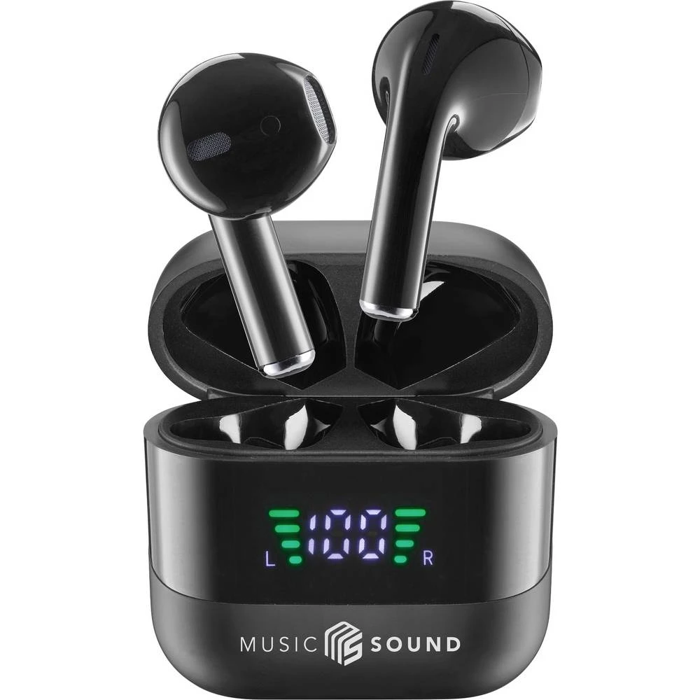 Cellularline neu In Ear Headset Bluetooth®, bežični crna kutija za punjenje, indikator napunjenosti baterije, kontrola g slika